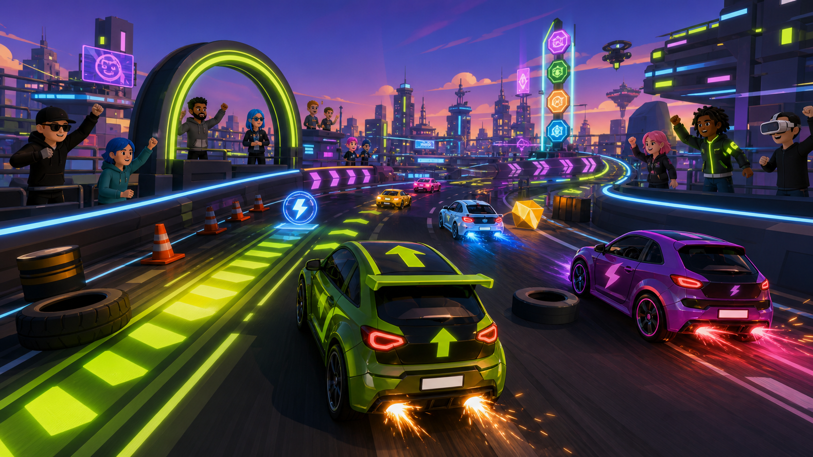 Traffic Rush Horizon Worlds racing gameplay concept art
